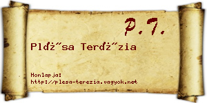 Plésa Terézia névjegykártya